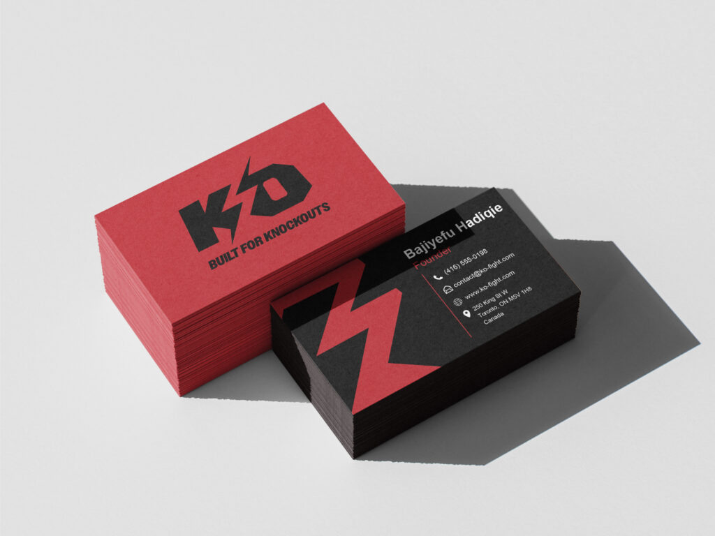 Branding business card mockup design with bold typography and strong visual identity.