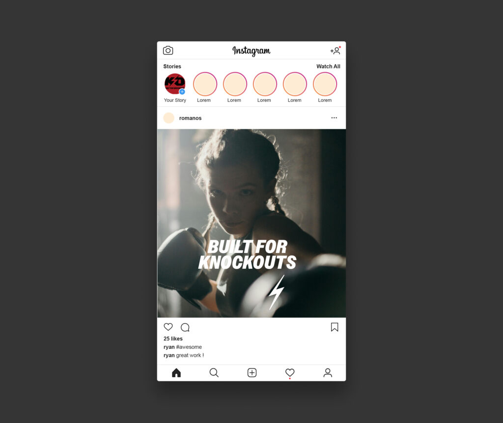 Social media branding design featuring athlete visual, bold typography, and dynamic composition.