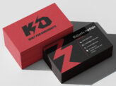 Branding business card mockup design with bold typography and strong visual identity.
