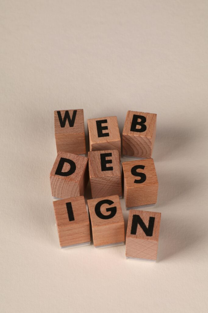 Web design concept using blocks to represent layout and visual hierarchy structure.